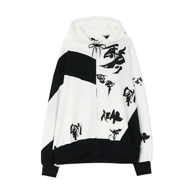 Yohji Yamamoto Ground Y FW22 Art Print Zip Hoodie White Unisex GE-T30-025-1