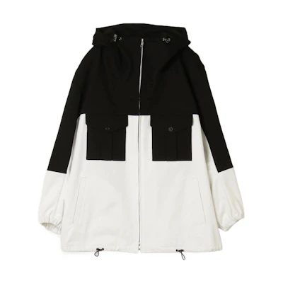 Yohji Yamamoto Ground Y FW22 Colorblock Cotton Hooded Jacket Unisex Black GE-J03-802-1