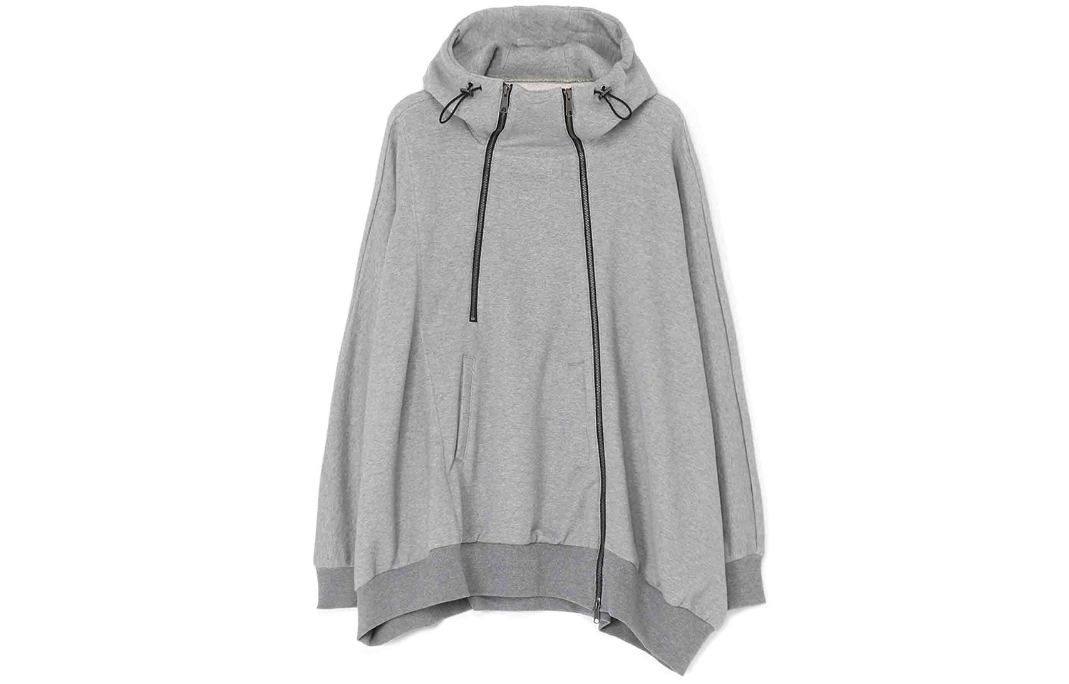Yohji Yamamoto Ground Y FW23 Fleece-Lined Zip Hoodie Unisex Grey GJ-T04-032-2