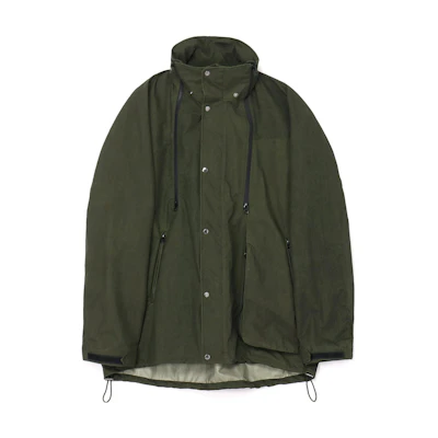 Yohji Yamamoto Ground Y FW23 High-Neck Jacket Military Green Unisex Zip Drawstring GJ-J04-501-1