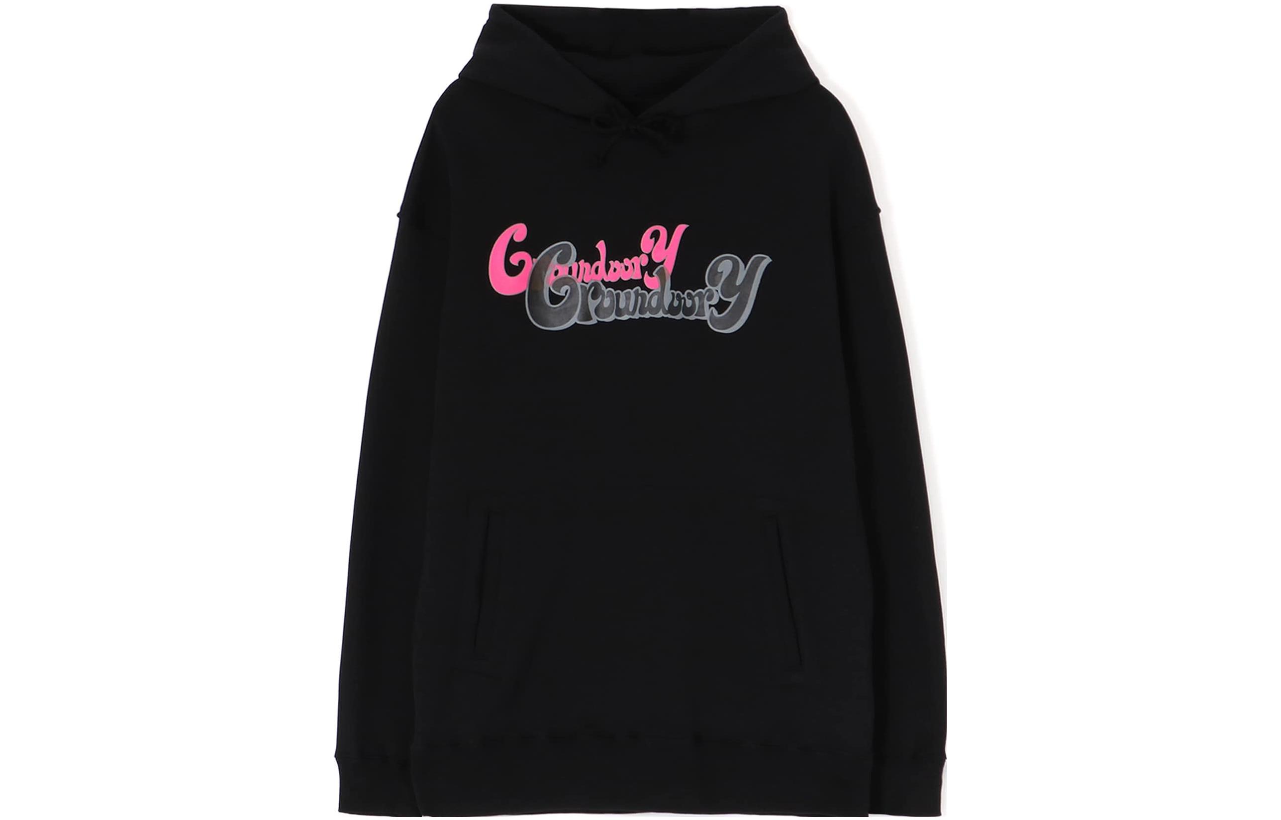 Yohji Yamamoto Ground Y FW23 Letter Print Hoodie Unisex Black GJ-T52-071-2