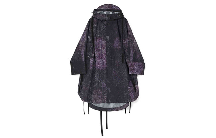 Yohji Yamamoto Ground Y FW23 Paisley Patchwork Hooded Jacket Purple Unisex GJ-C04-906-1
