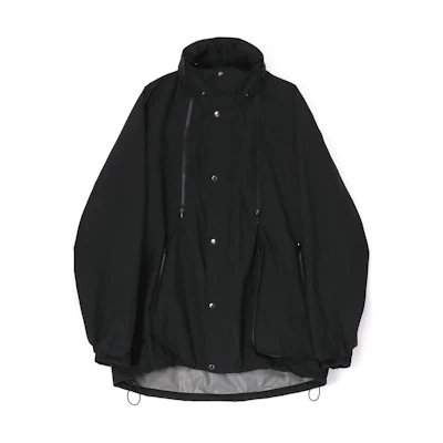 Yohji Yamamoto Ground Y FW23 Triple-Layer Zip Drawstring Jacket Unisex Black GJ-J04-501-2