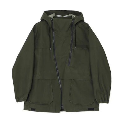Yohji Yamamoto Ground Y FW23 Triple-Layered Zip-Up Hoodie Jacket Unisex Army Green GJ-J02-501-1