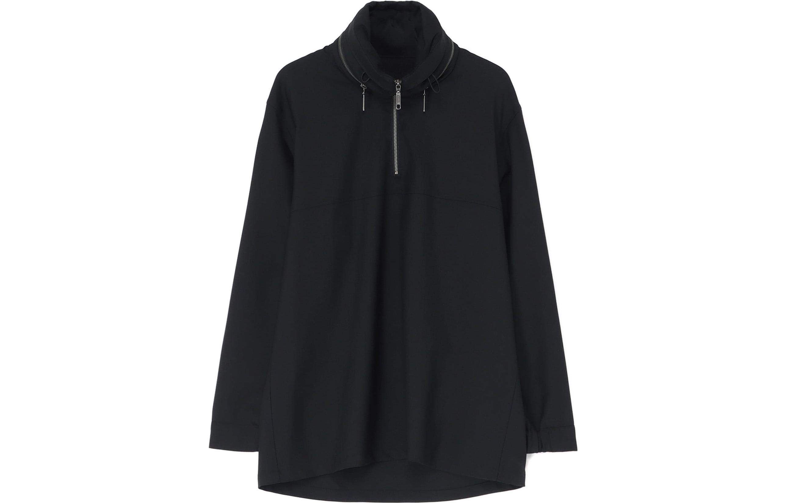 Yohji Yamamoto Ground Y FW23 Unisex Black Solid Color Hooded Jacket GJ-B05-100-1