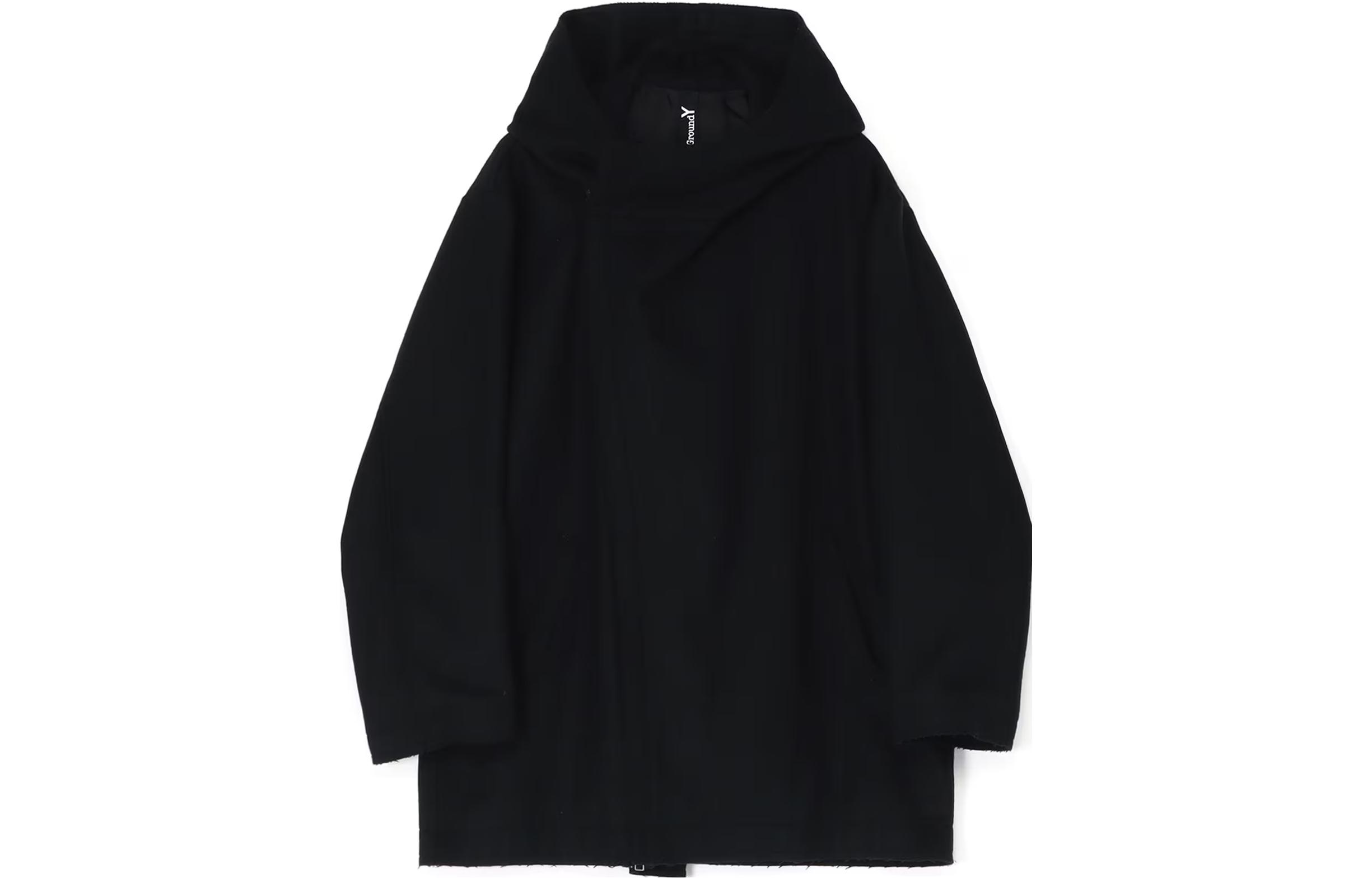 Yohji Yamamoto Ground Y FW23 Unisex Black Solid Color Hoodie Jacket GJ-J08-102-2