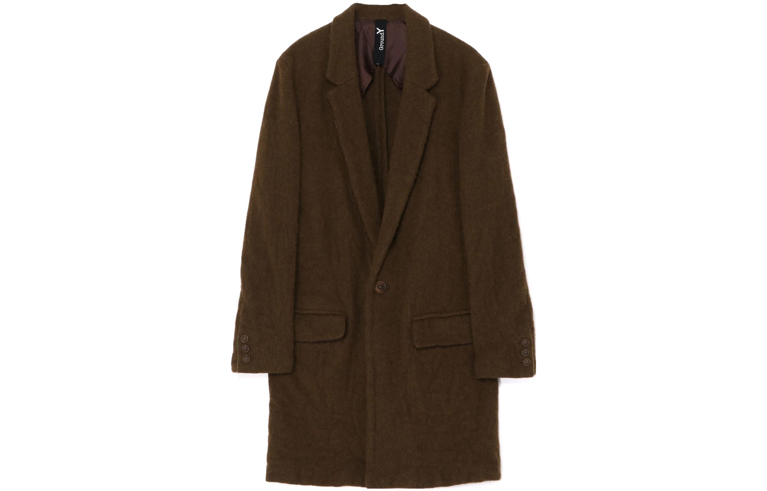 Yohji Yamamoto Ground Y Single-Button Khaki Blazer Jacket Men GE-J06-105-1