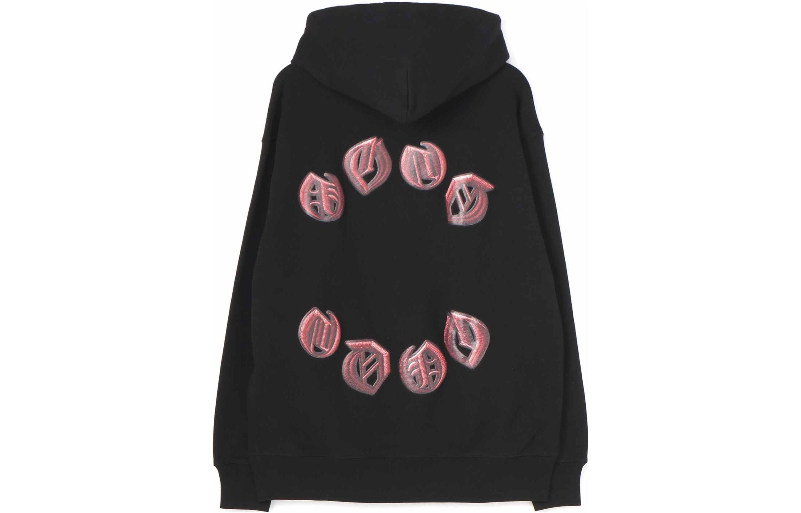 Yohji Yamamoto Ground Y SS22 Black Geometric Embroidered Hoodie Unisex YG-T42-033-2