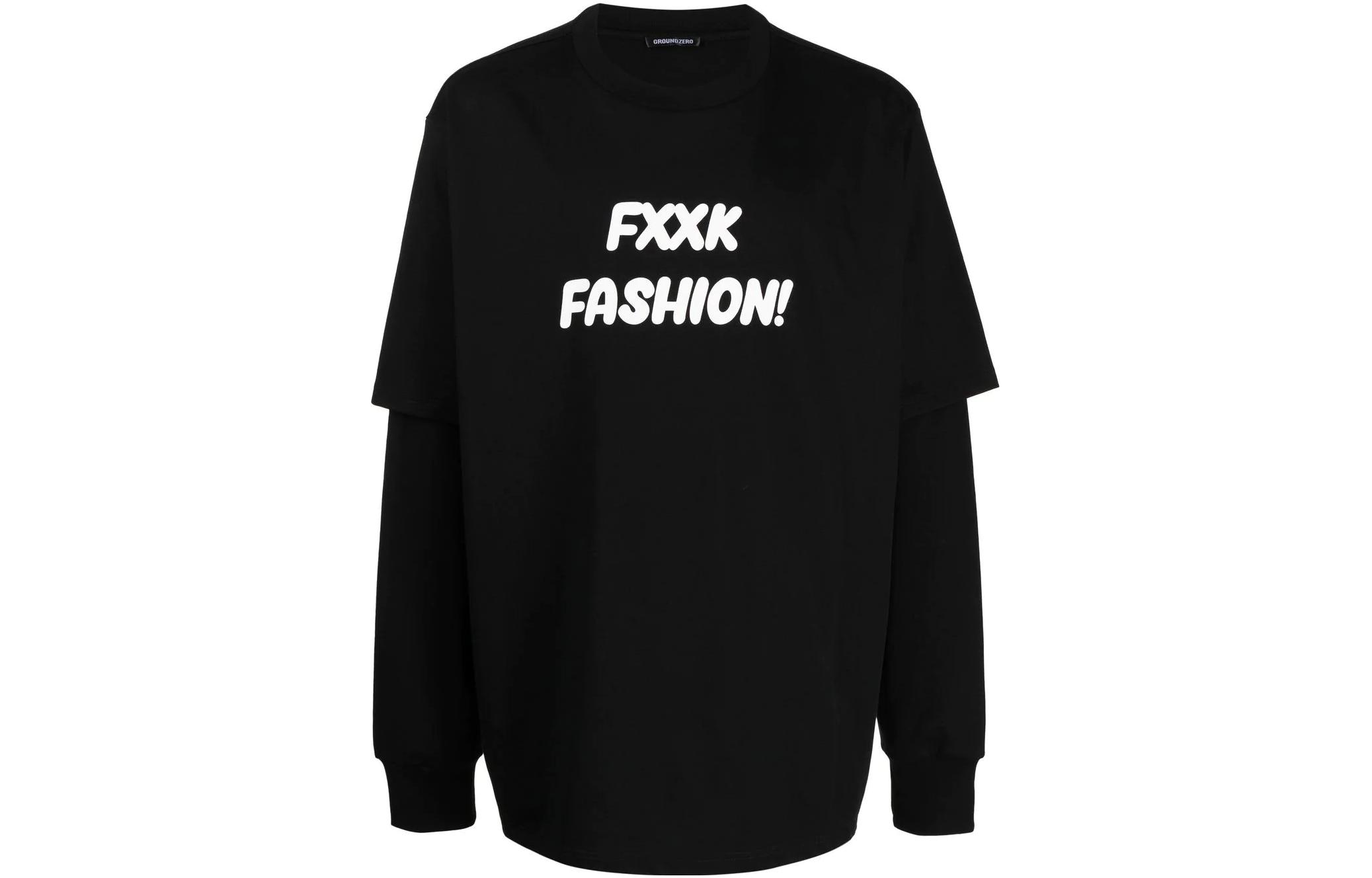 Yohji Yamamoto Ground Y SS23 Letter Print Oversized Crewneck Sweatshirt Black GZ-TE0-16B