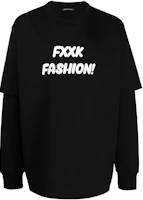 Yohji Yamamoto Ground Y SS23 Letter Print Oversized Crewneck Sweatshirt Black GZ-TE0-16B Yohji Yamamoto Ground Y SS23 Letter Print Oversized Crewneck Sweatshirt Black GZ-TE0-16B