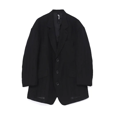 Yohji Yamamoto Ground Y SS24 Black Unisex Loose Button-Up Jacket GS-J08-301-1