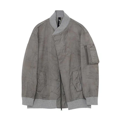 Yohji Yamamoto Ground Y SS24 Grey Cross-Front Long Sleeve Jacket Unisex GS-J03-600-1