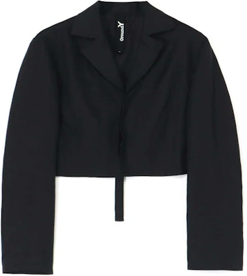 山本耀司 Ground Y SS24 修身黑色短夹克 男女通用 GS-J01-300-1 Buy 山本耀司 Ground Y SS24 修身黑色短夹克 男女通用 GS-J01-300-1