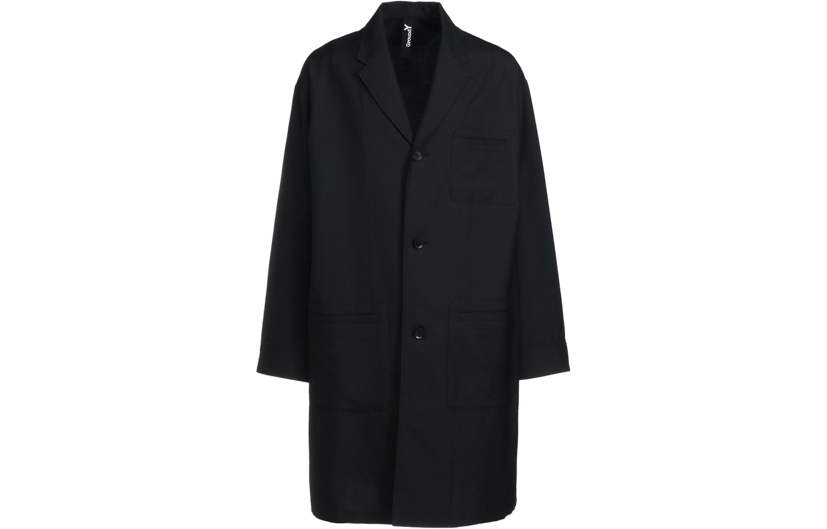 Yohji Yamamoto Ground Y SS24 Solid Single-Breasted Jacket Unisex Black GS-J06-100-1