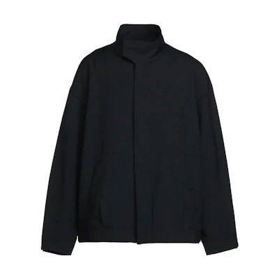 Yohji Yamamoto Ground Y Unisex Solid Twill Loose Mandarin Collar Jacket Black GC-K04-902-2