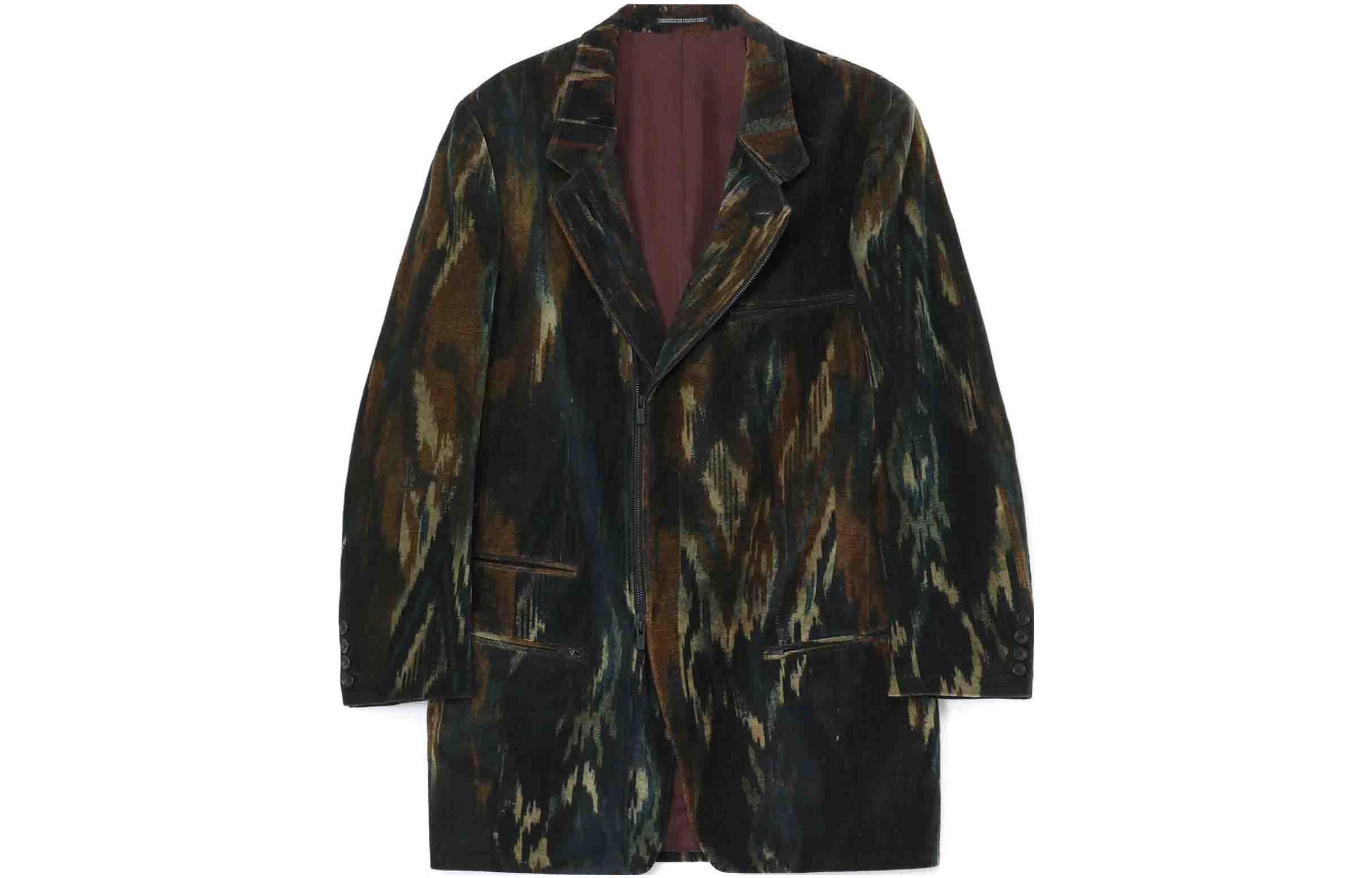 Yohji Yamamoto Inkjet Print Tribal Pattern Green Jacket Long Sleeve HJ-J64-035-1