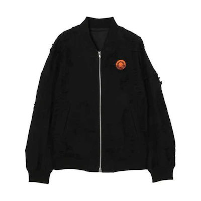 Yohji Yamamoto Logo Zip V-Neck Long Sleeve Jacket Black Mens GF-J01-104-1