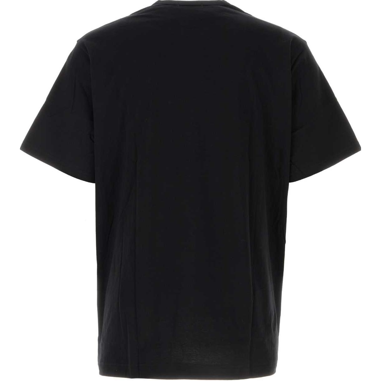 Lookbook ヨウジヤマモト メンズ ブラック クルーネック グラフィックプリント スリムフィット Tシャツ HS-T99-988-1