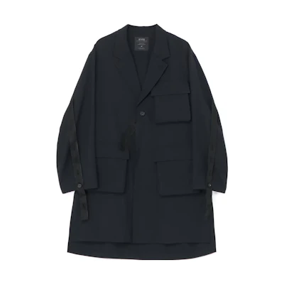 Yohji Yamamoto Multi-Pocket Twill Long Blazer Jacket Unisex Black UI-J02-904-1-03