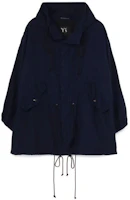 Yohji Yamamoto Navy Blue Oversized Hooded Button-Up Jacket YX-Y01-300-2 Yohji Yamamoto Navy Blue Oversized Hooded Button-Up Jacket YX-Y01-300-2