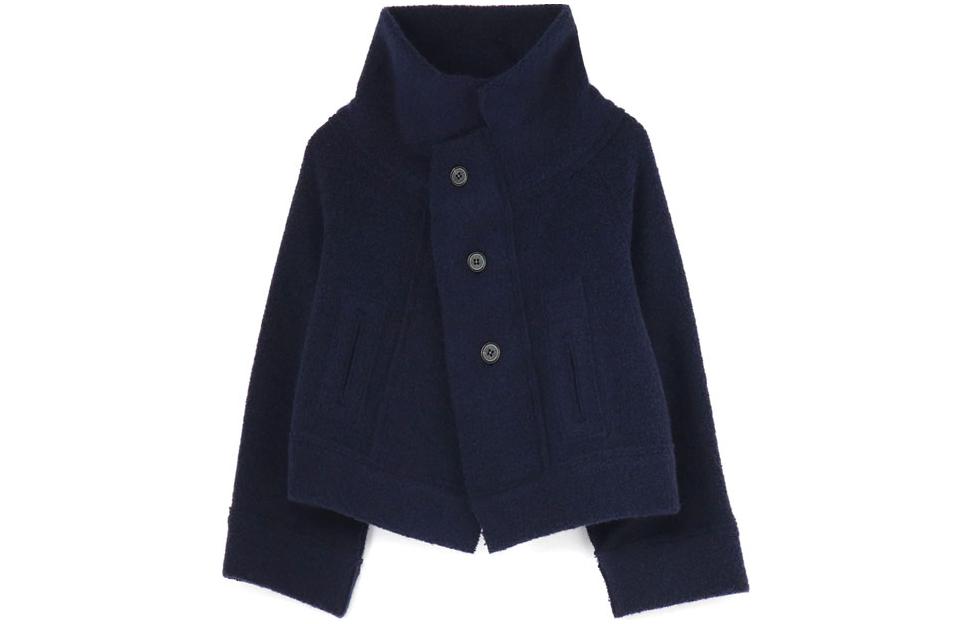 Yohji Yamamoto Navy Blue Stand Collar Single-Breasted Loose Jacket YX-T74-166-1
