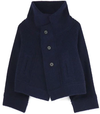 山本耀司 海軍藍立領單排扣寬鬆外套 YX-T74-166-1 Buy 山本耀司 海軍藍立領單排扣寬鬆外套 YX-T74-166-1