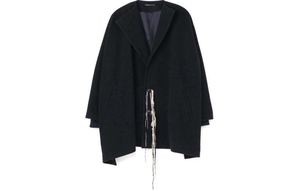 Yohji Yamamoto Navy Blue V-Neck Single-Breasted Loose-Fit Jacket YX-C13-106-2