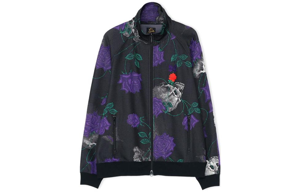 Yohji Yamamoto Patterned Zip-Up Jacket Purple Unisex Long Sleeve SZ-Y02-903-1
