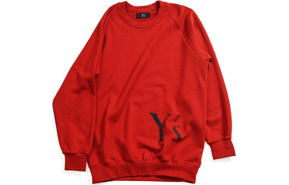Yohji Yamamoto Red Embroidered Logo Loose-Fit Unisex Sweatshirt Long Sleeve YP-T58-968-2
