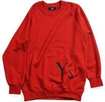 Yohji Yamamoto Red Embroidered Logo Loose-Fit Unisex Sweatshirt Long Sleeve YP-T58-968-2 Yohji Yamamoto Red Embroidered Logo Loose-Fit Unisex Sweatshirt Long Sleeve YP-T58-968-2