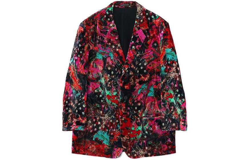 Yohji Yamamoto Red Printed Long Sleeve Blazer Casual Jacket HZ-J16-427-1