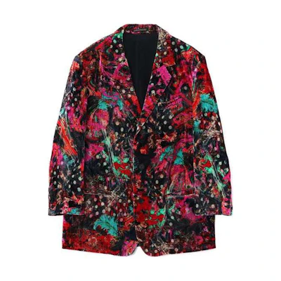 Yohji Yamamoto Red Printed Long Sleeve Blazer Casual Jacket HZ-J16-427-1