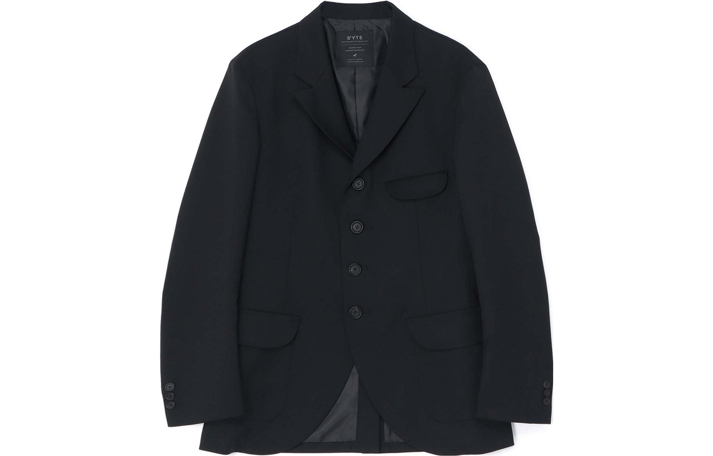 Yohji Yamamoto S'YTE 4-Button Lapel Jacket Unisex Black UV-J05-101-1-02