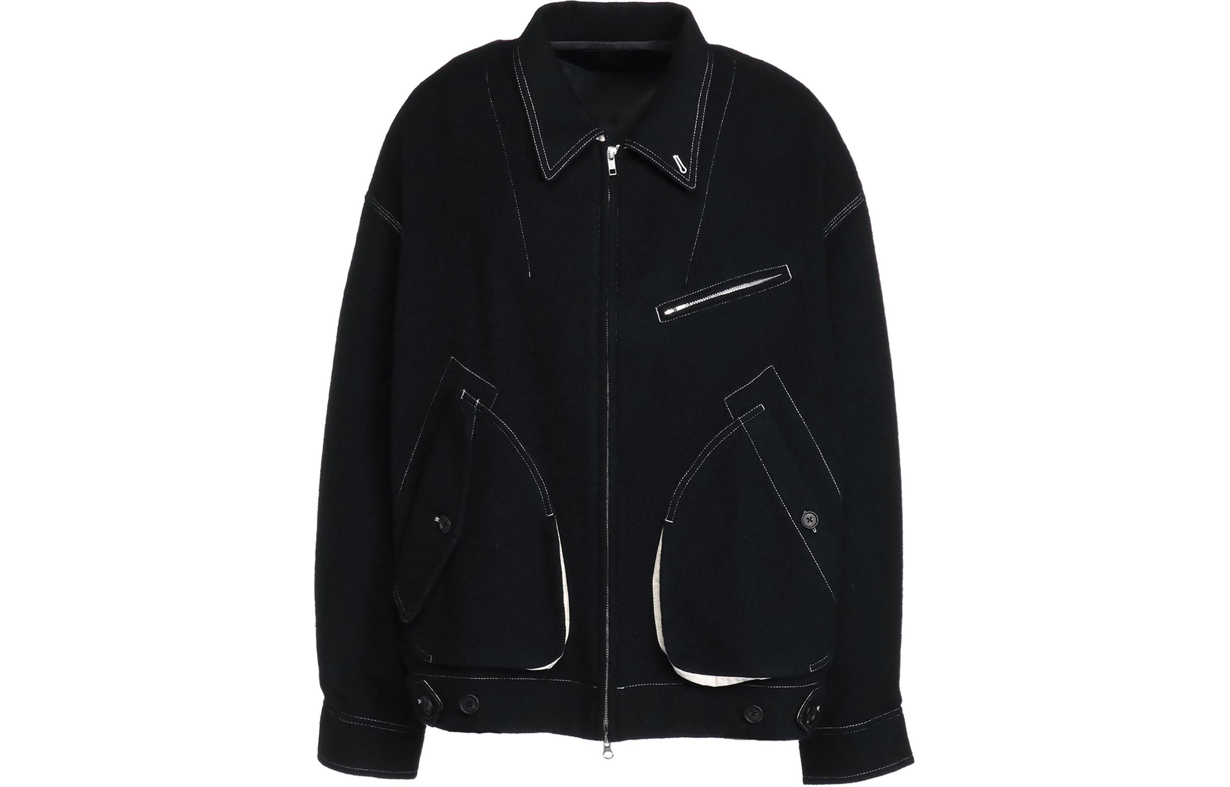 Yohji Yamamoto S'YTE Asymmetric Pocket Stitch Work Jacket Unisex Black UU-Y09-107-2
