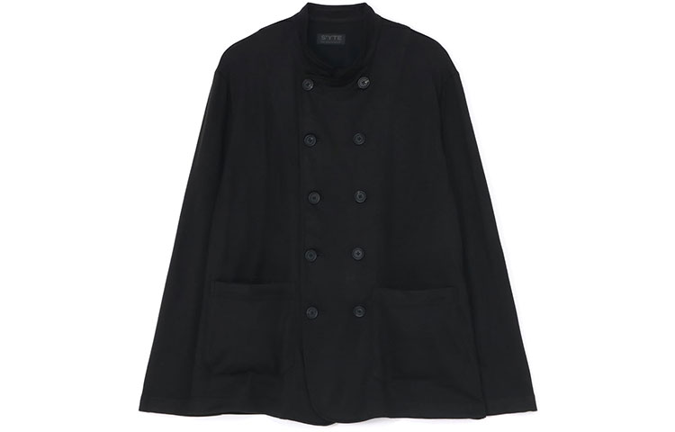 Yohji Yamamoto S'YTE Double-Breasted Mandarin Collar Jacket Unisex Black UV-T07-605-2