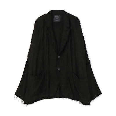 Yohji Yamamoto S'YTE FW22 Black Raw Hem Single-Breasted Pocket Jacket Unisex UQ-J04-203-2