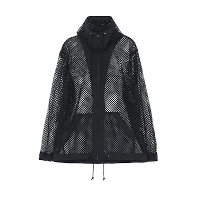 Yohji Yamamoto S'YTE FW23 Black Honeycomb Mesh Zip-Up Hoodie Unisex UI-Y15-910-2