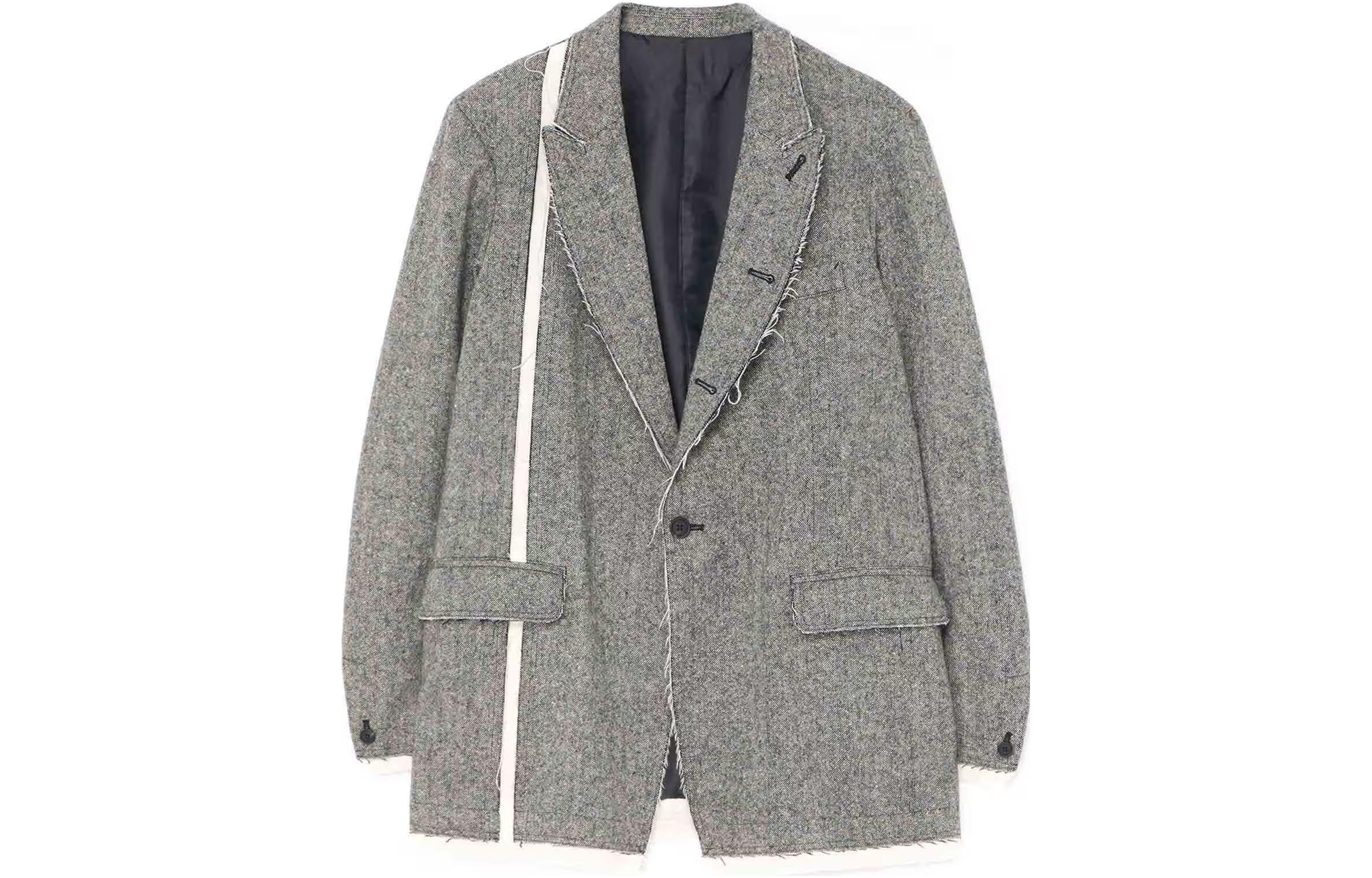 Yohji Yamamoto S'YTE FW23 Black Twill Side-Slit Lapel Jacket Unisex UV-J07-818-1-03