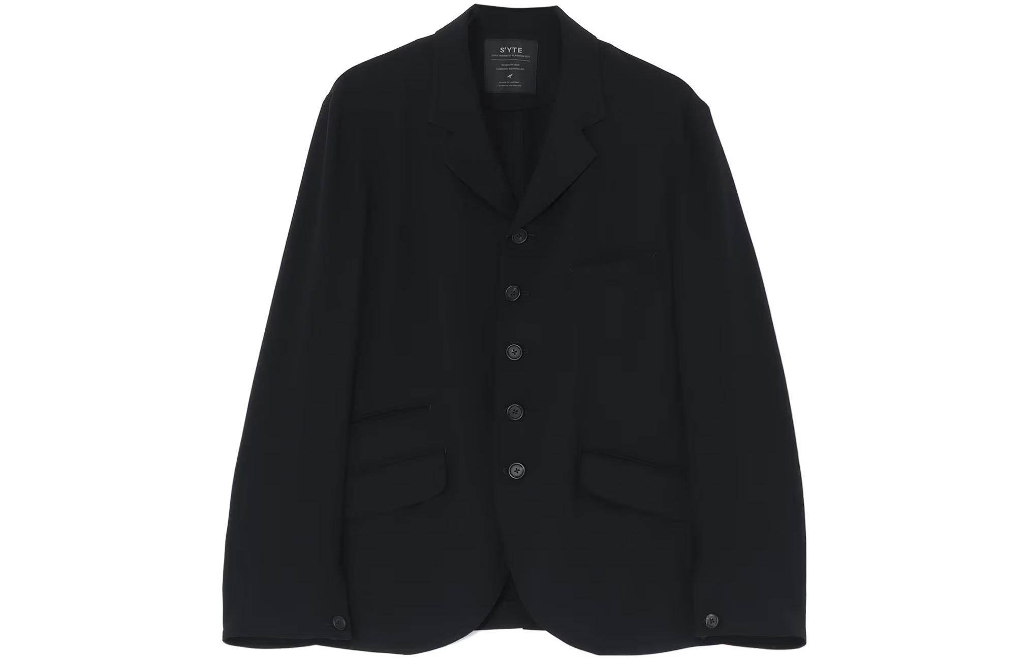Yohji Yamamoto S'YTE FW23 Black Unisex Casual Button Flap Pocket Jacket UI-J06-915-2