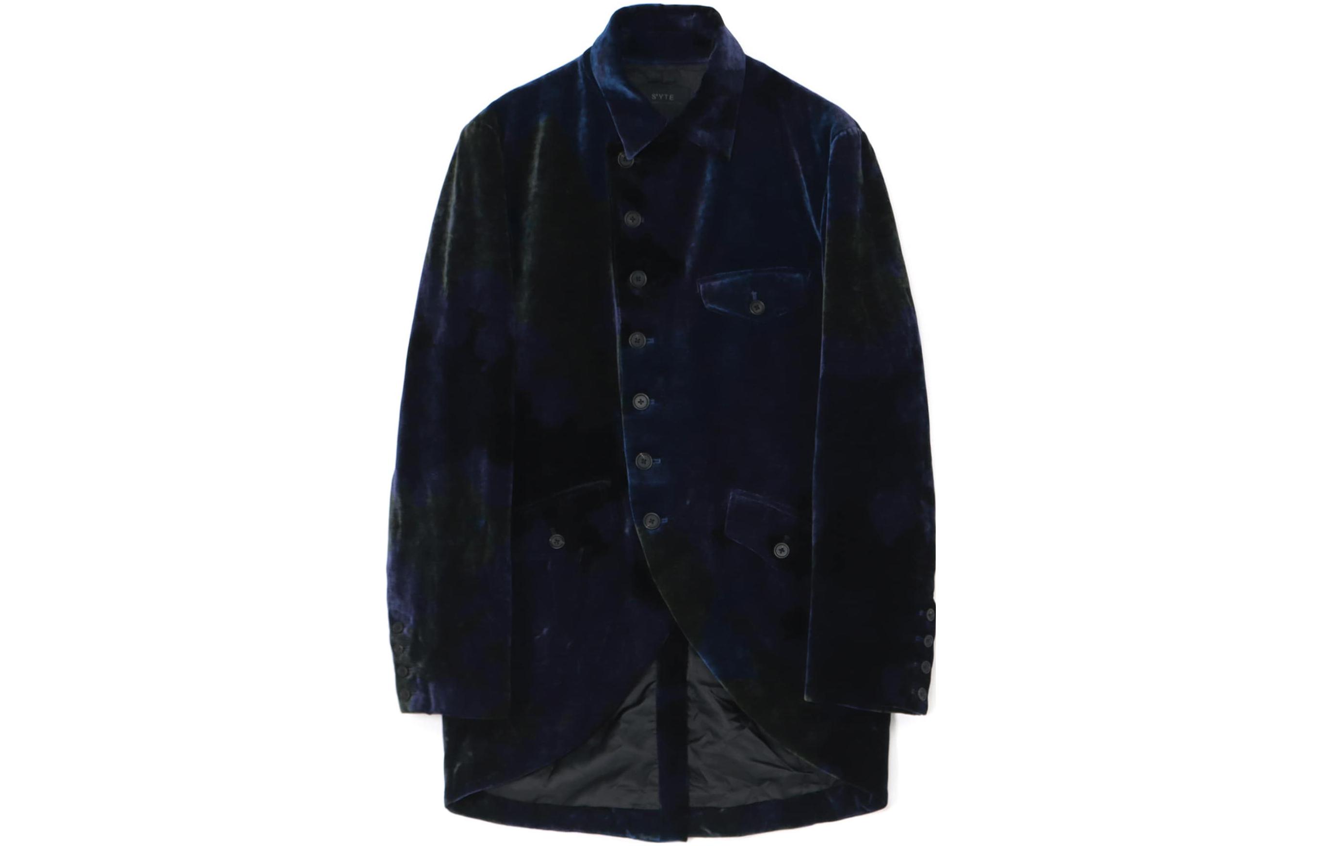 Yohji Yamamoto S'YTE FW23 Blue Tie-Dye Velvet Double-Breasted Jacket Unisex UU-J09-601-3
