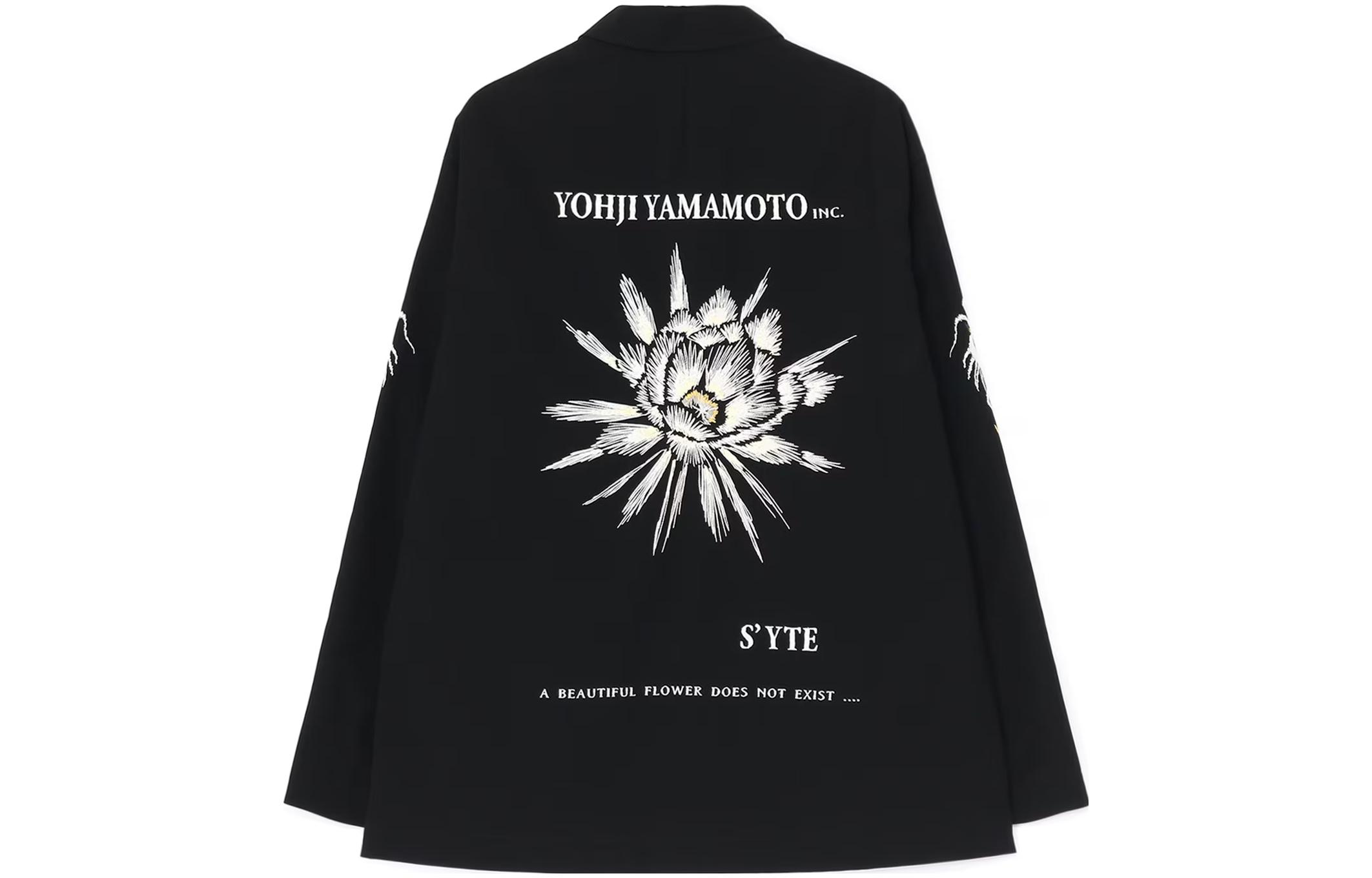 Yohji Yamamoto S'YTE FW23 Embroidered Pattern Black Long Sleeve Jacket Unisex UI-Y07-909-1
