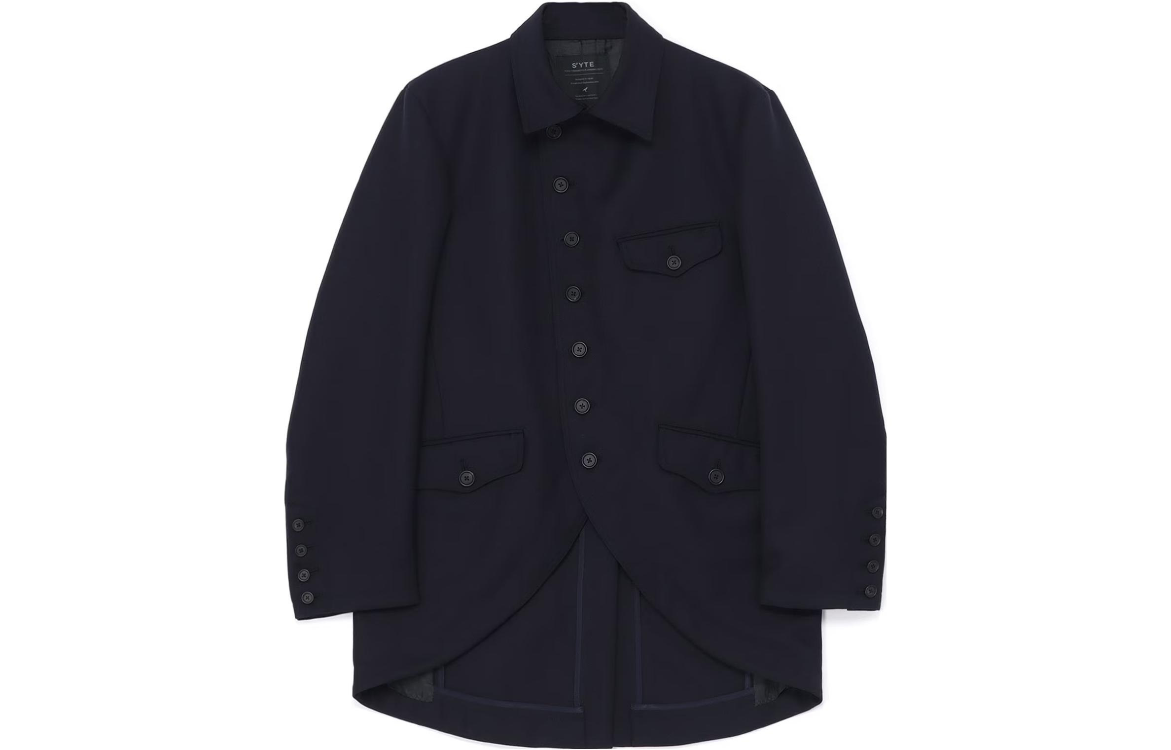 Yohji Yamamoto S'YTE FW23 Navy Double-Breasted Long Sleeve Jacket Unisex UU-J09-102-1