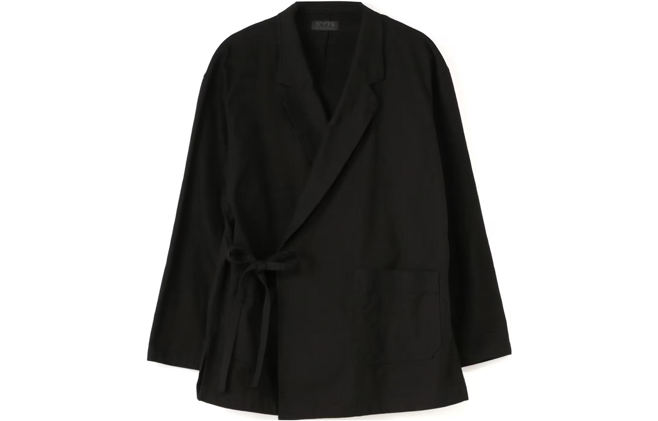 Yohji Yamamoto S'YTE FW23 Solid Tie-Waist Jacket Unisex Black UI-J35-002-2