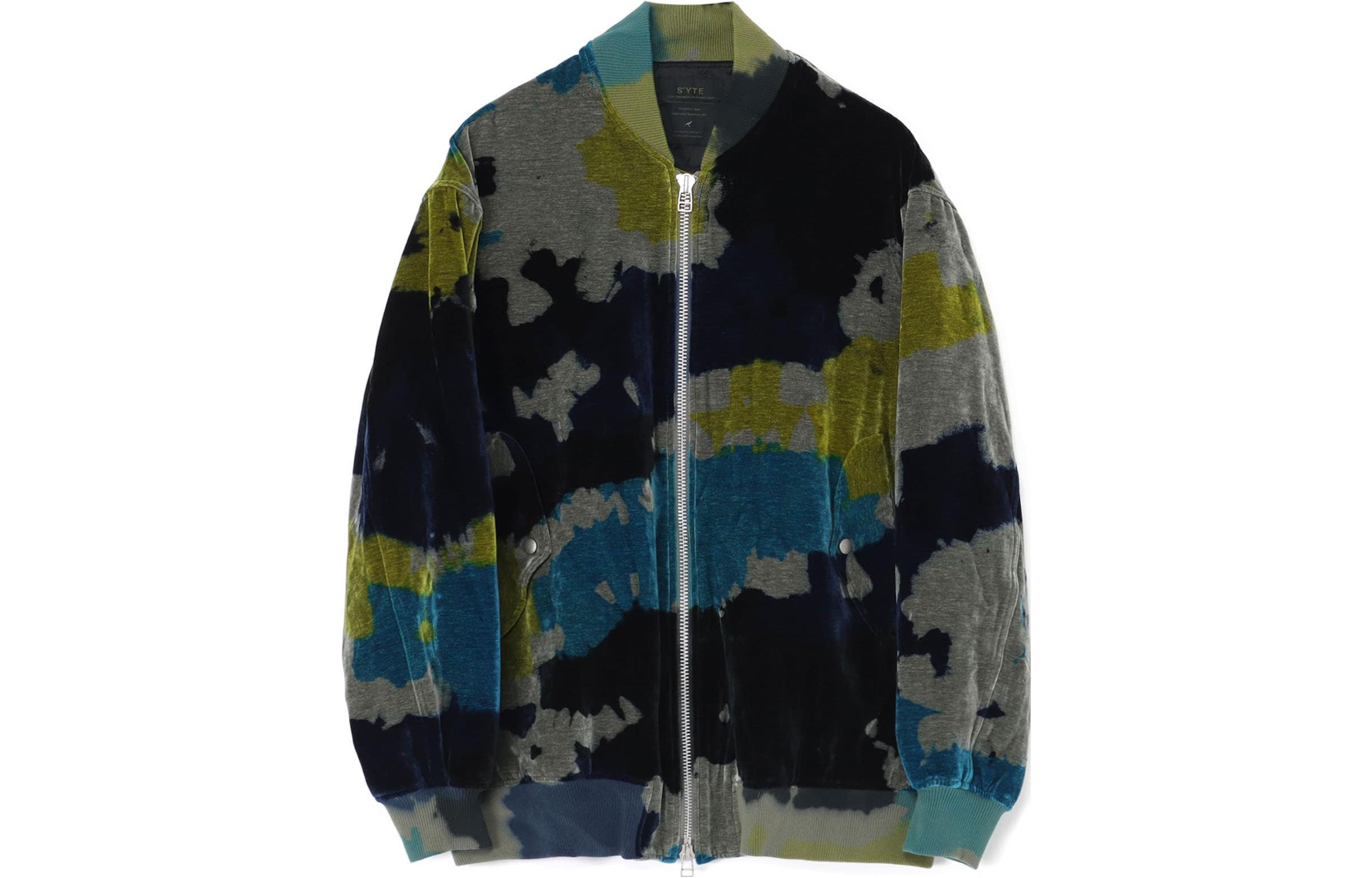Yohji Yamamoto S'YTE FW23 Tie-Dye Velvet Bomber Jacket Unisex Gray UU-Y10-601-2