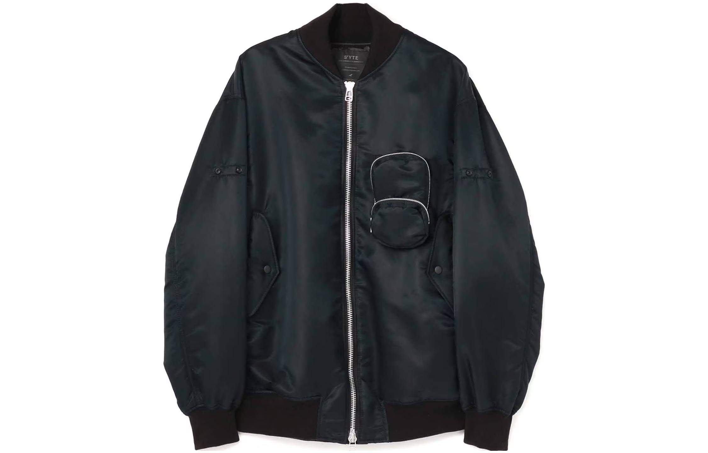 Yohji Yamamoto S'YTE FW23 Unisex Black Zip-Up Long Sleeve Bomber Jacket UV-Y65-603-2