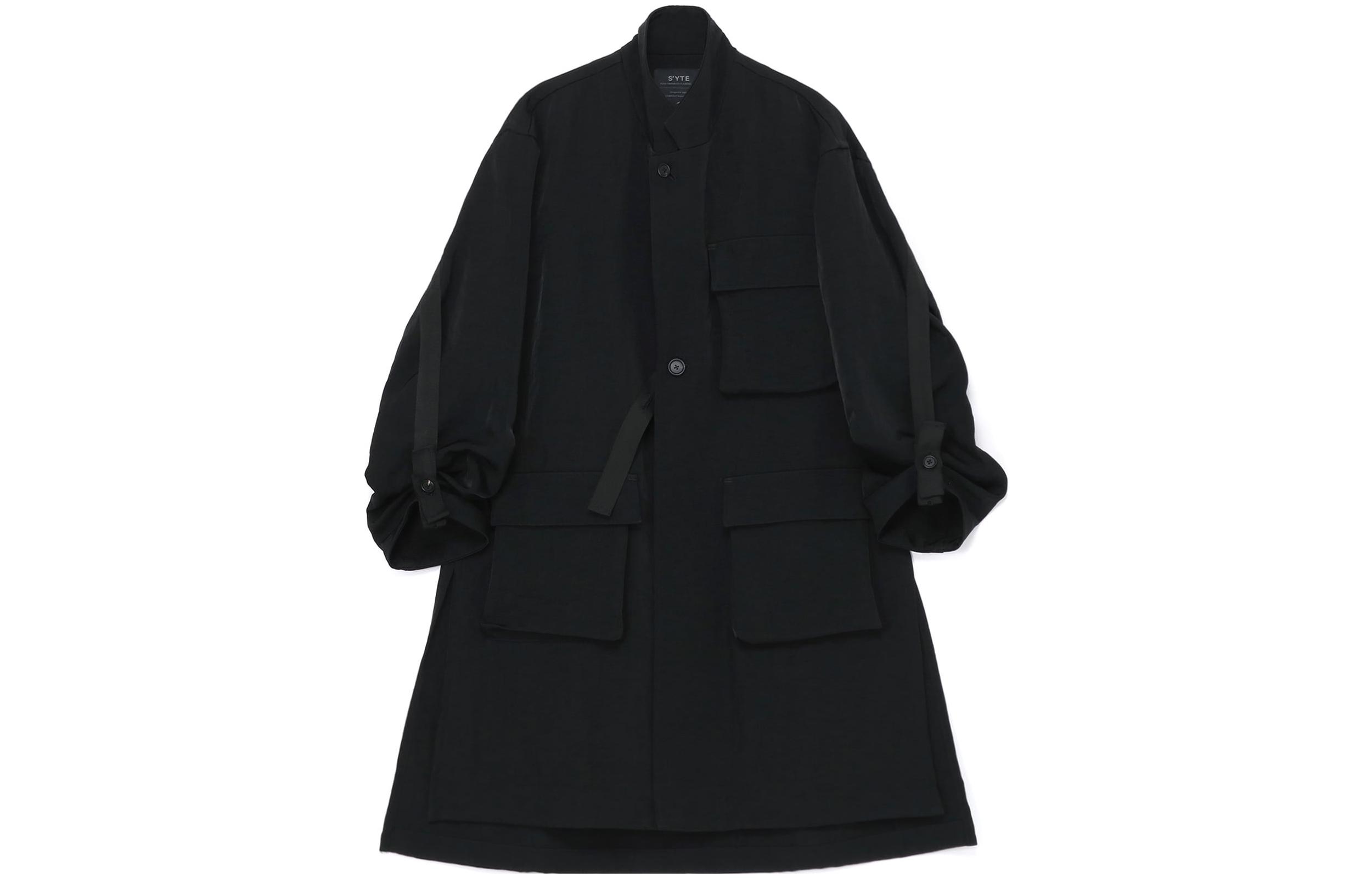 Yohji Yamamoto S'YTE FW23 Washed Multi-Pocket Mid-Length Jacket Unisex Black UU-J18-604-1
