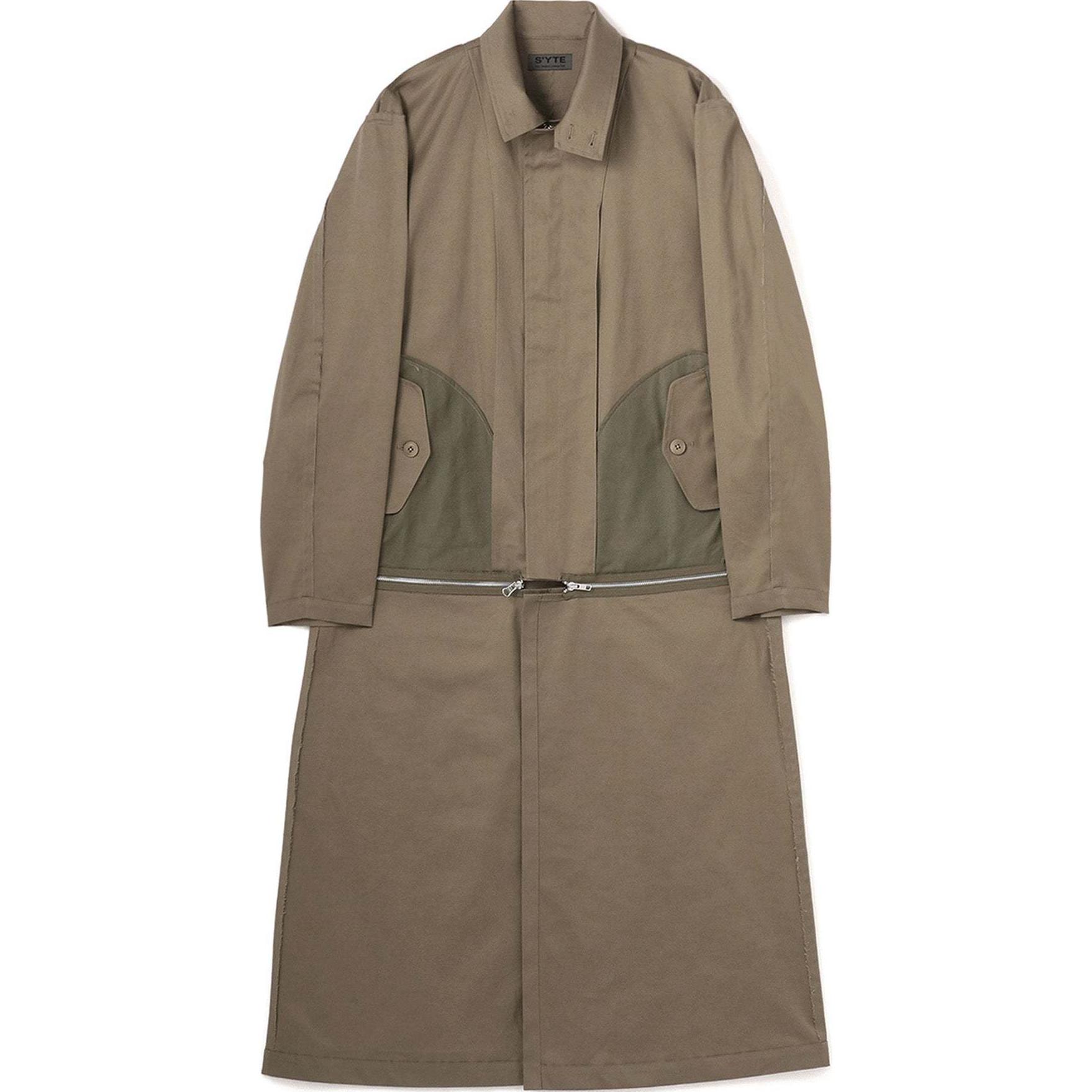 Yohji Yamamoto S'YTE FW24 Stretch Convertible Collared Jacket Khaki Unisex UQ-D07-028-1