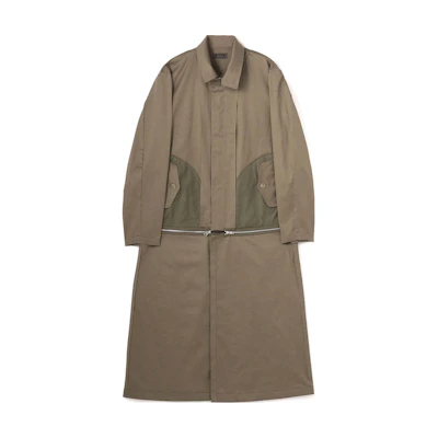Yohji Yamamoto S'YTE FW24 Stretch Convertible Collared Jacket Khaki Unisex UQ-D07-028-1