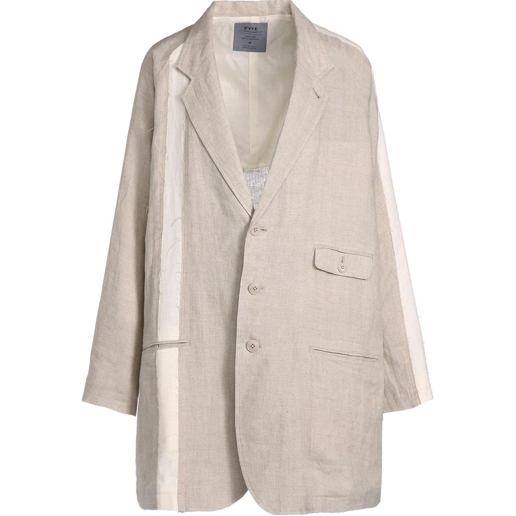 Yohji Yamamoto S'YTE Patchwork Single-Breasted Casual Jacket Beige Unisex UY-J04-303-1