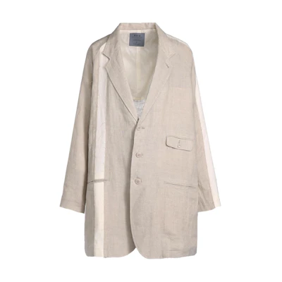Yohji Yamamoto S'YTE Patchwork Single-Breasted Casual Jacket Beige Unisex UY-J04-303-1